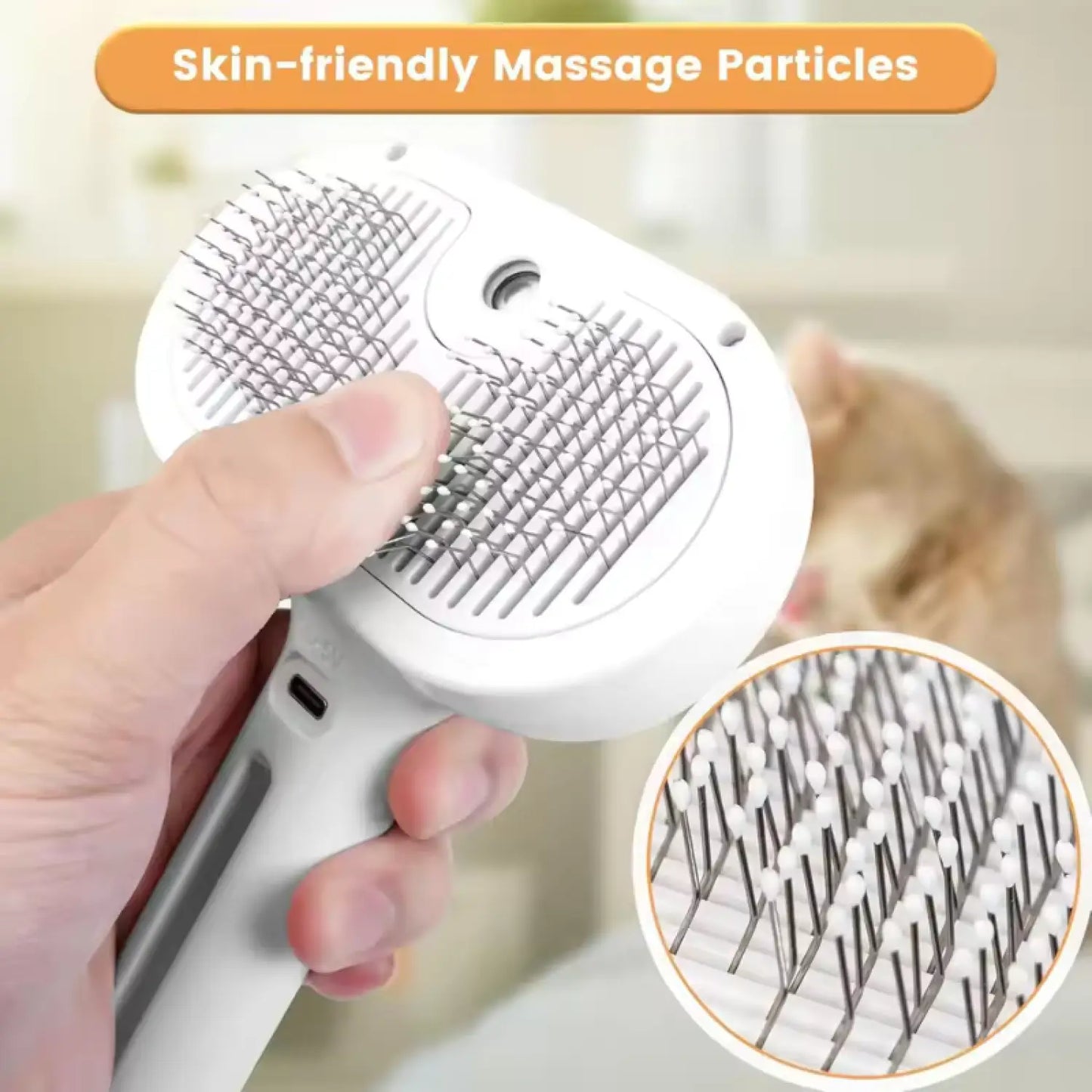 2-in-1 Dog Grooming Comb with Spray for Detangle Clean & De-Shed - Grooming Comb
