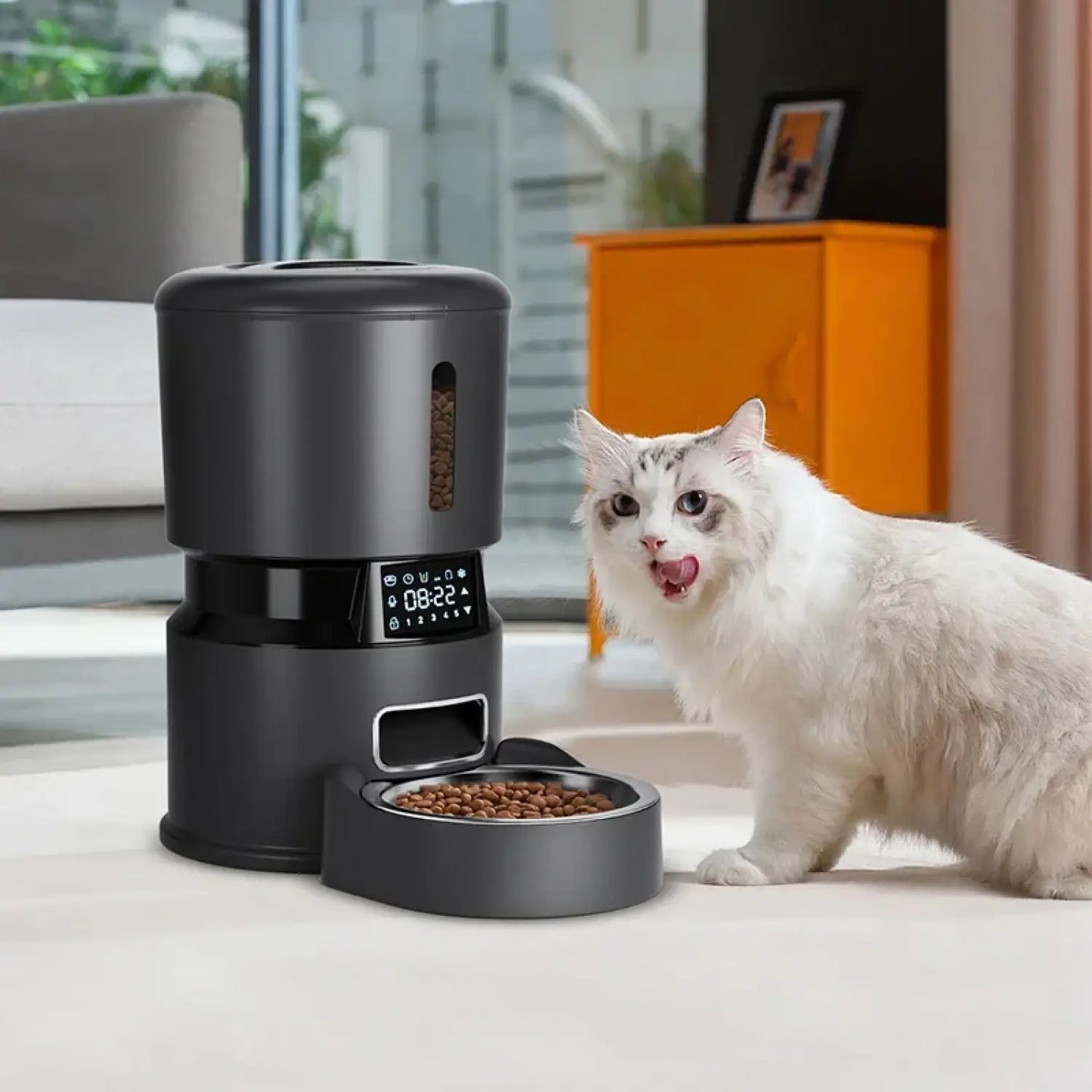 Automatic Pet Feeder with App Control and Scheduled Meal Portions