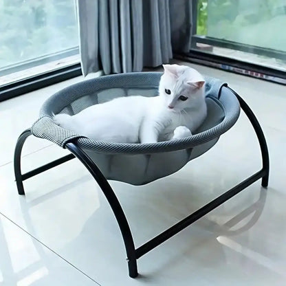 Cat Hammock Bed – Breathable Elevated Resting Spot for Cats - Gray - Breathable Bed
