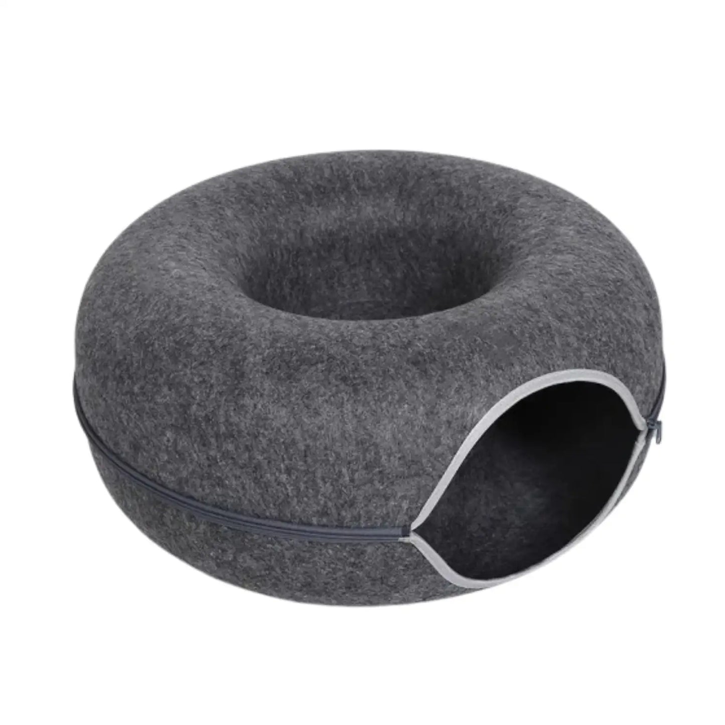 Cat Tunnel Bed with Cozy Felt Donut Design for Indoor Fun - Grey / 50X20 CM / China