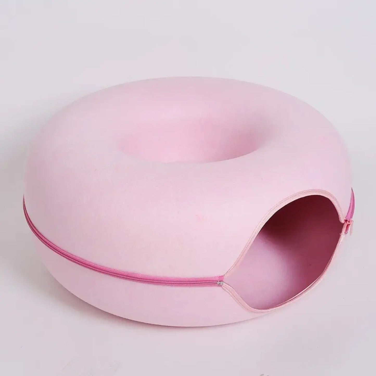 Cat Tunnel Bed with Cozy Felt Donut Design for Indoor Fun - Pink / 50X20 CM / China