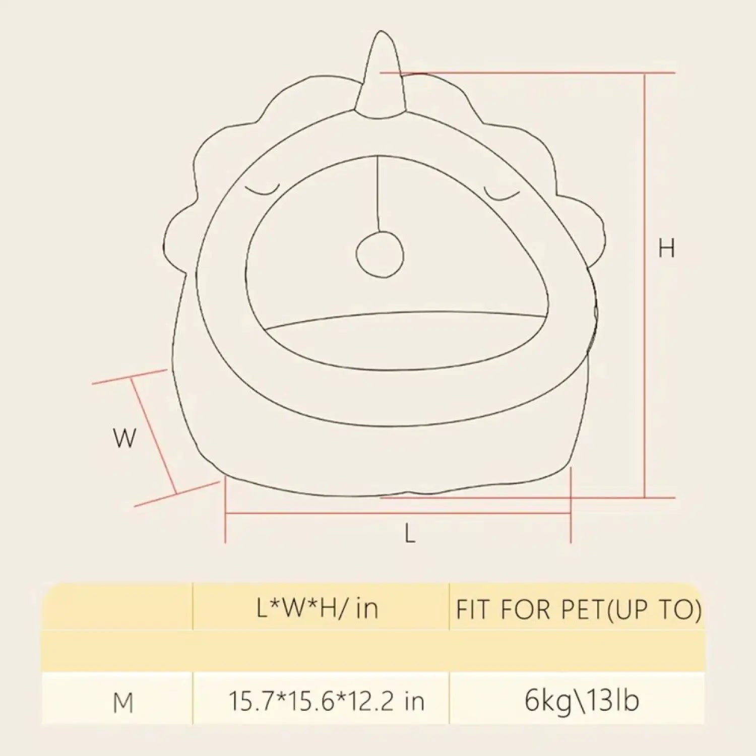 Dinosaur-Themed Dog Bed – Plush Pet House with Toy - Beds & Blankets