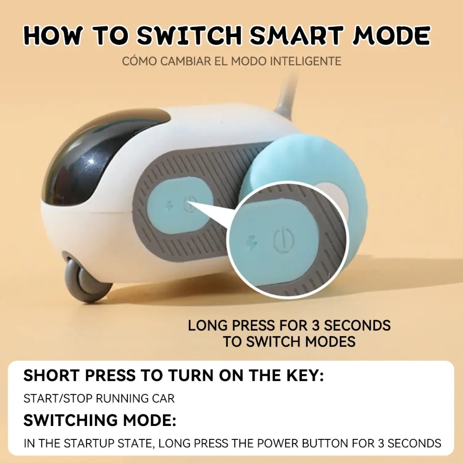 Remote Cat Toy – Smart Interactive Rolling Car with Dual Control