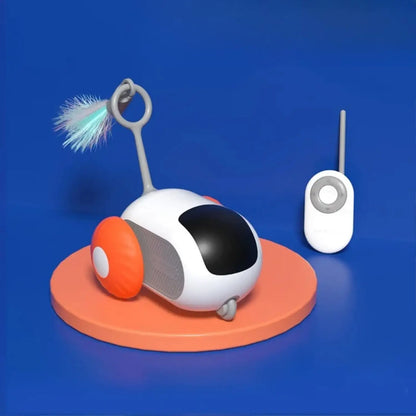 Remote Cat Toy – Smart Interactive Rolling Car with Dual Control - Orange Car