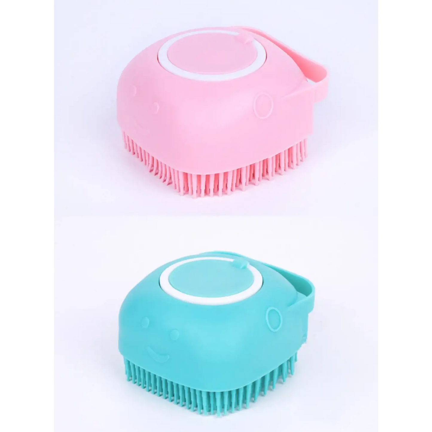 Soft Silicone Pet Grooming Gloves for Dogs Bathing and Massage - Pink & Blue