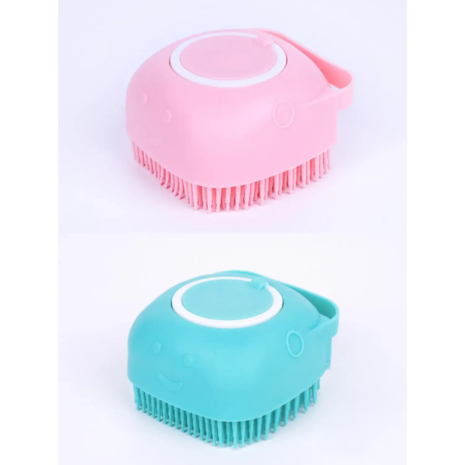 Soft Silicone Pet Grooming Gloves for Dogs Bathing and Massage - Pink & Blue