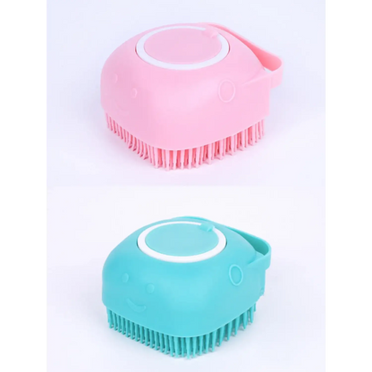 Soft Silicone Pet Grooming Gloves for Dogs Bathing and Massage - Pink & Blue