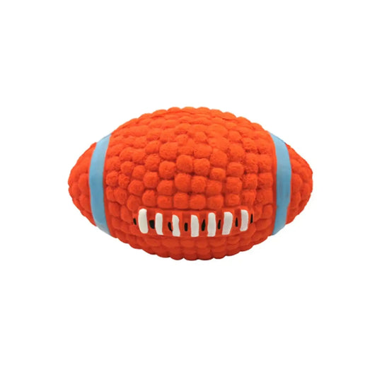 Squeaky Sports Ball Toy for Dog – Football Rugby Volleyball Design - Rugby / Small