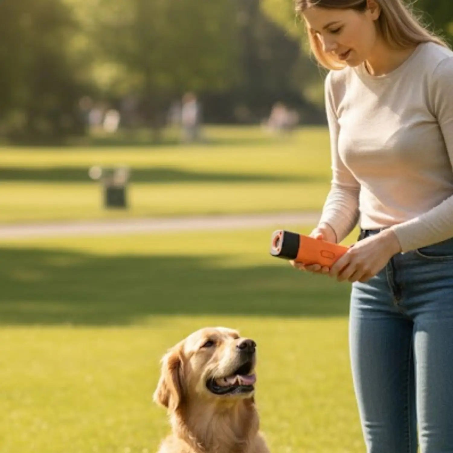 Ultrasonic Bark Deterrent Compact Easy Dog Training Solution - Orange