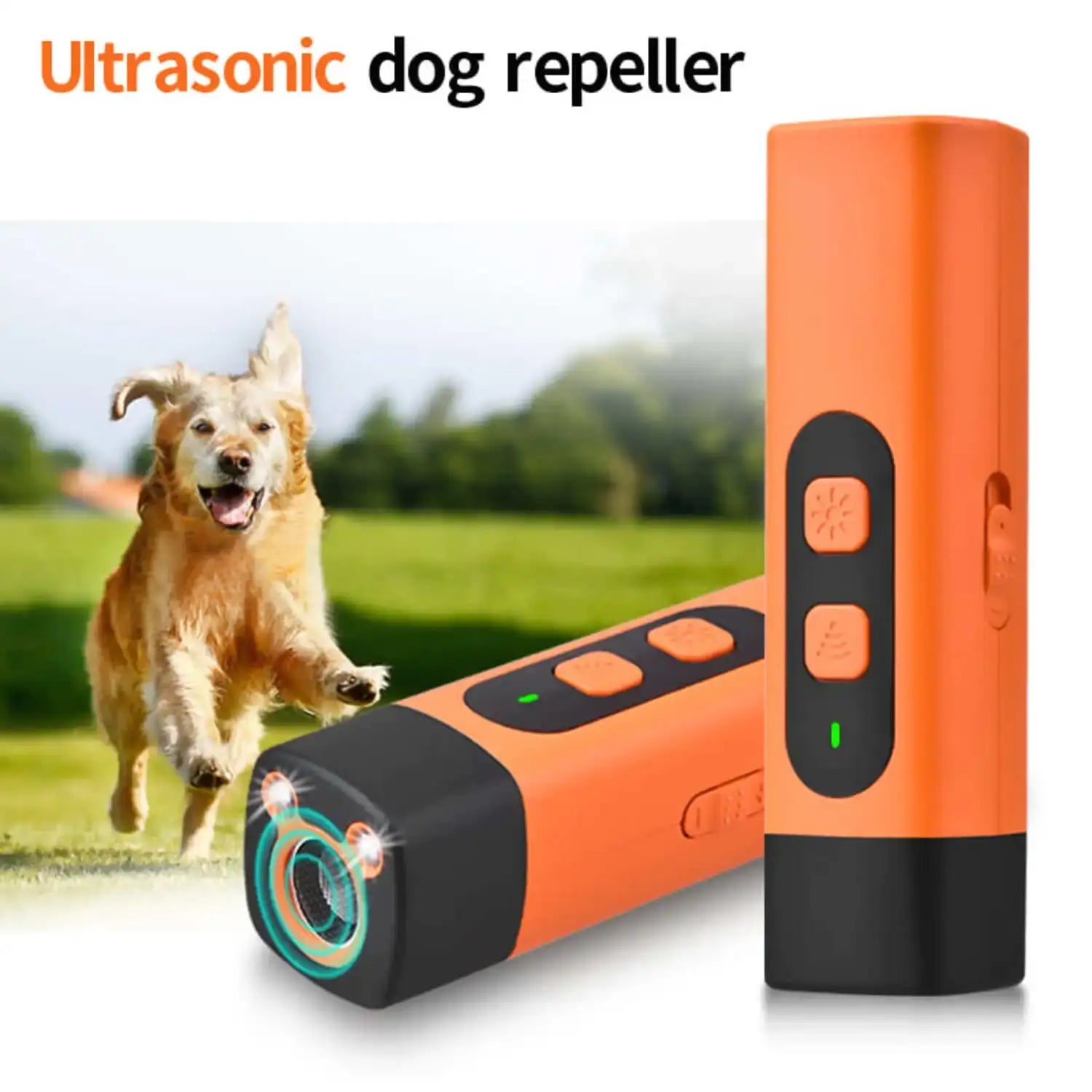 Ultrasonic Bark Deterrent Compact Easy Dog Training Solution - Orange